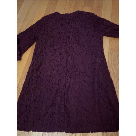 Xhilaration women's Purple Lace Long Sleeve lined Tunic Dress size large - Picture 7 of 10